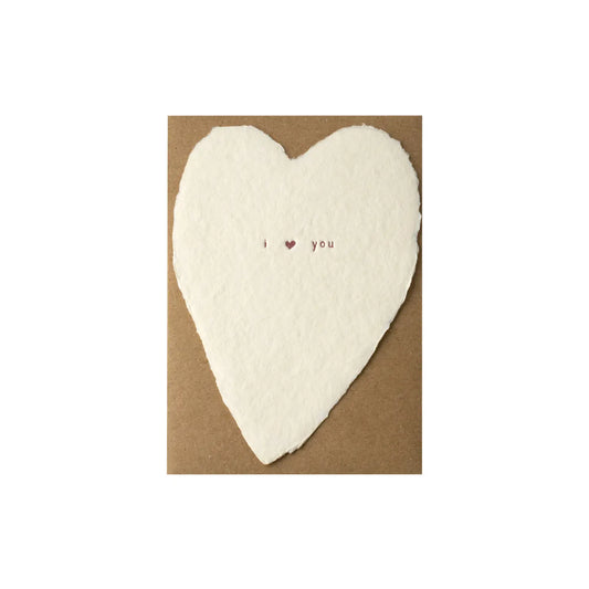 I Love You Heart Letterpress Card / Single · Oblation Papers & Press