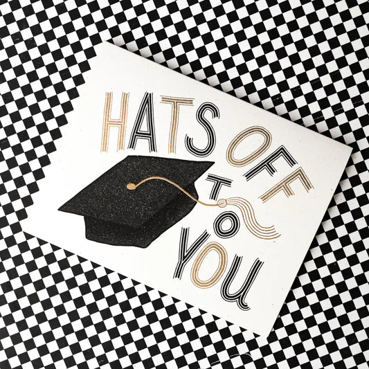 Hats Off To You Risograph Graduation Card · Bromstad Printing Co.