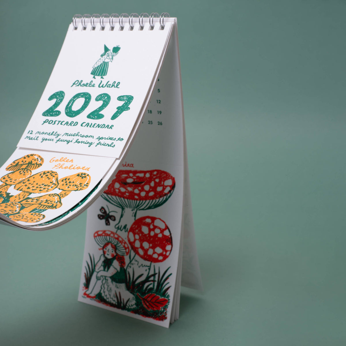 2027 Gnomes & Mushrooms Postcard Wall Calendar · Phoebe Wahl & Egg Press