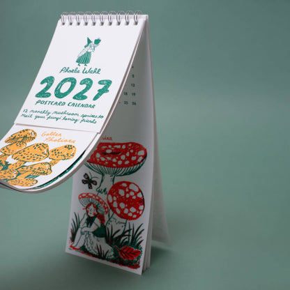 2027 Gnomes & Mushrooms Postcard Wall Calendar · Phoebe Wahl & Egg Press