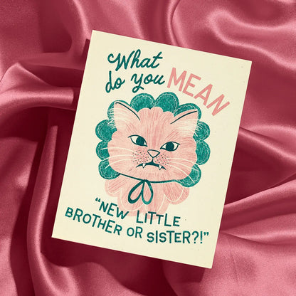 New Little Brother or Sister Risograph Baby Card · Bromstad Printing Co.