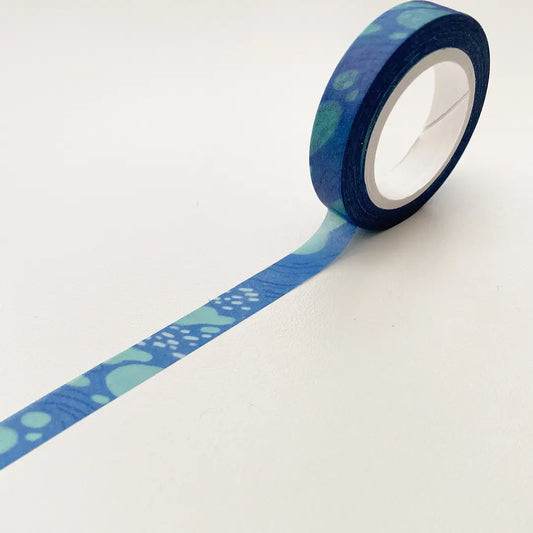 Blue Organic Shapes Thin Washi Tape · The Little Red House