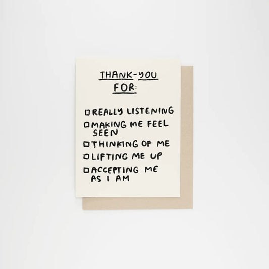 Thank You Checklist Card · People I've Loved