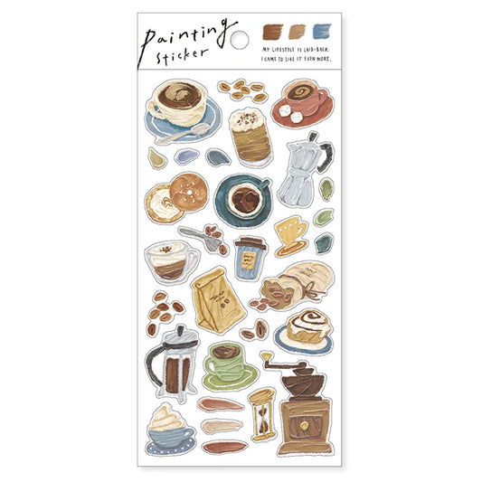 Coffee Painting - Mind Wave Clear Sticker Sheet