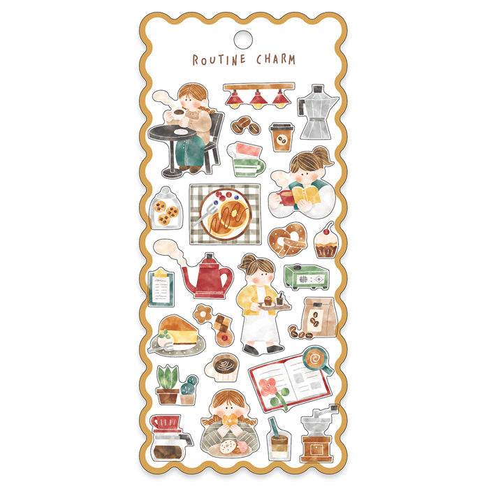 Cafe Routine Charm Series Sticker Sheet · Mind Wave