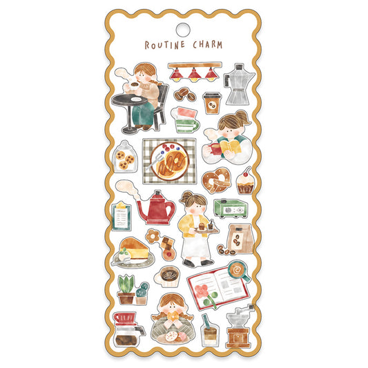 Cafe Routine Charm Series Sticker Sheet · Mind Wave