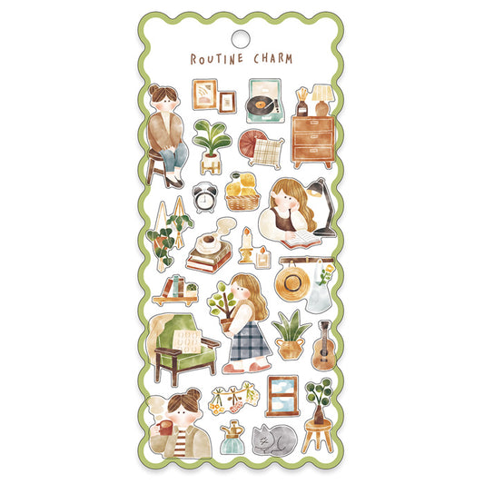 Home Interior Routine Charm Series Sticker Sheet · Mind Wave