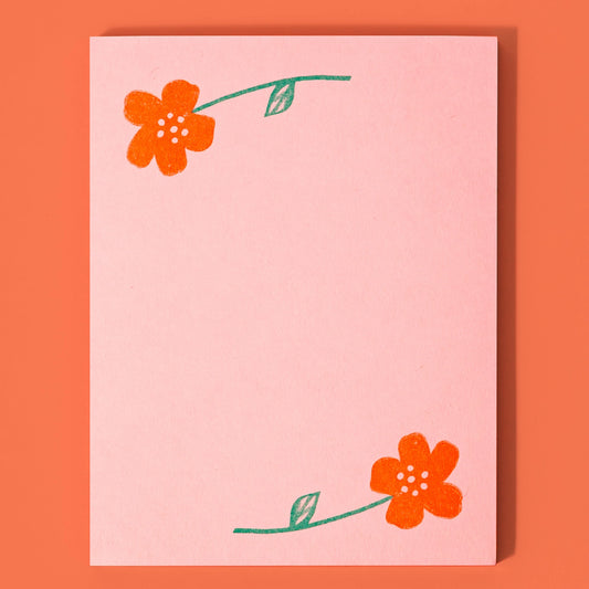 Flower Pair Risograph Notepad · Bromstad Printing Co.