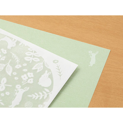Rabbit Pattern Watermark Letter Set · Midori