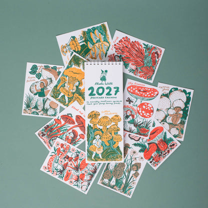 2027 Gnomes & Mushrooms Postcard Wall Calendar · Phoebe Wahl & Egg Press