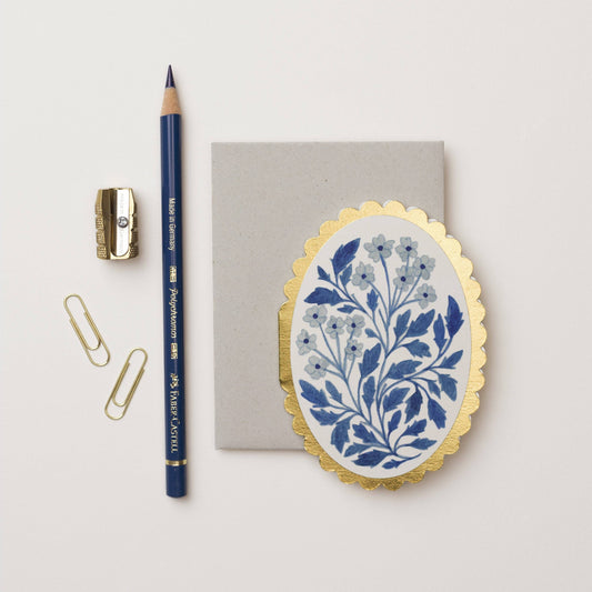 Blue Flora Mini Card · Wanderlust Paper Co
