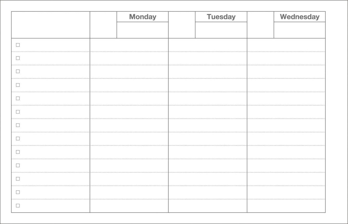 Mark's Day Free Weekly Schedule《Black》
