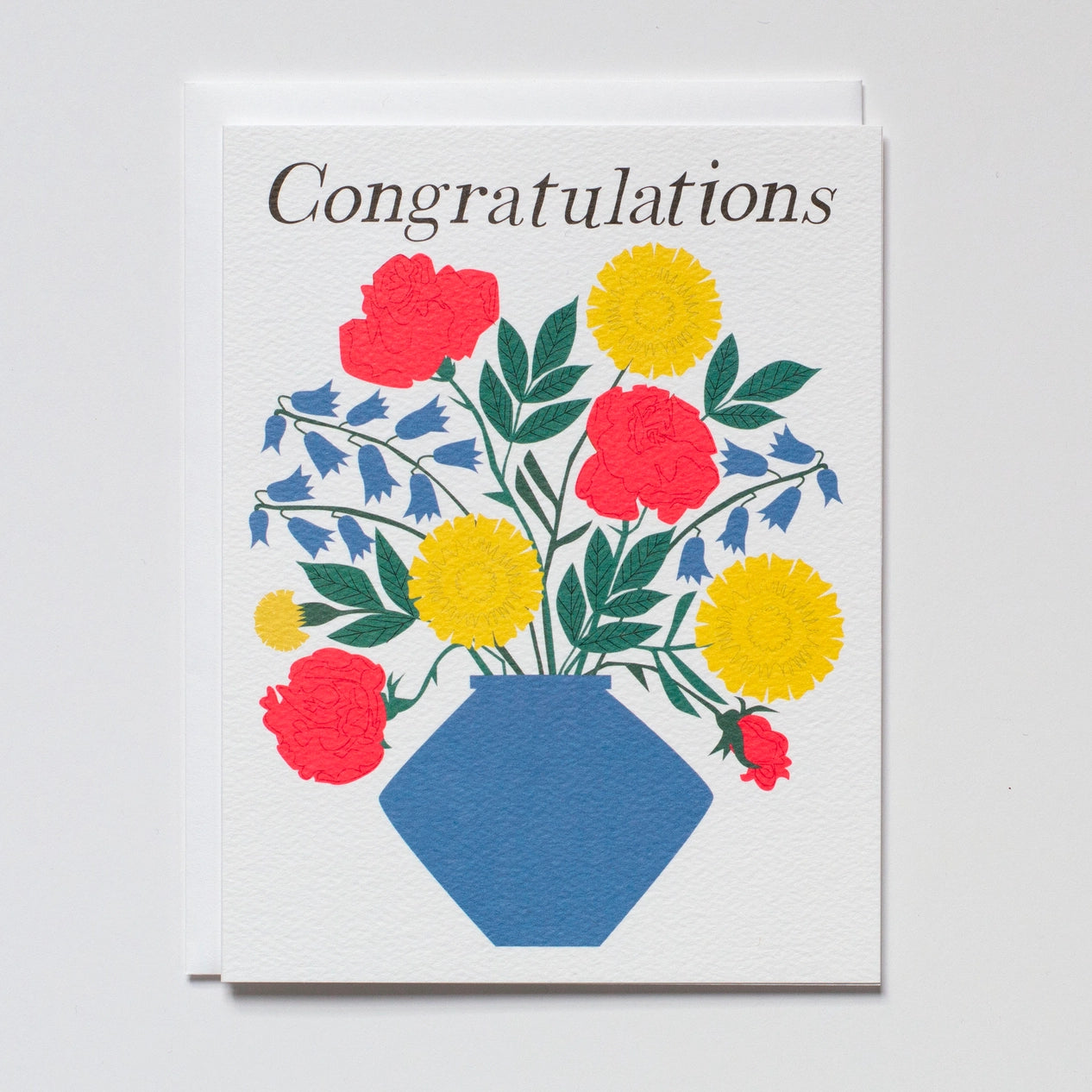 Vase of Flowers Congratulations Card