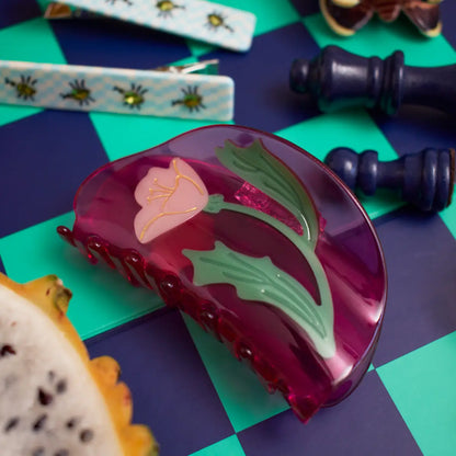 Fuchsia and Pink Mexican Primrose《Hair Claw》 · Winona Irene