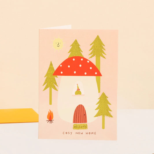 Toadstool Cosy New Home Card