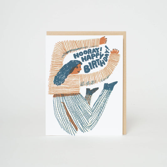 Birthday Hooray Jumping Letterpress Greeting Card  · Egg Press