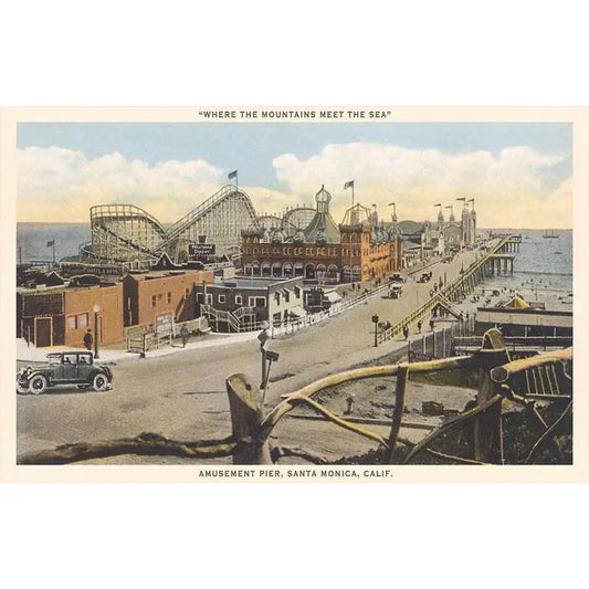 Santa Monica Amusement Pier · Vintage Image Postcard