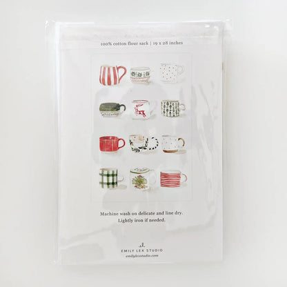 Christmas Mugs Tea Towel · emily lex studio