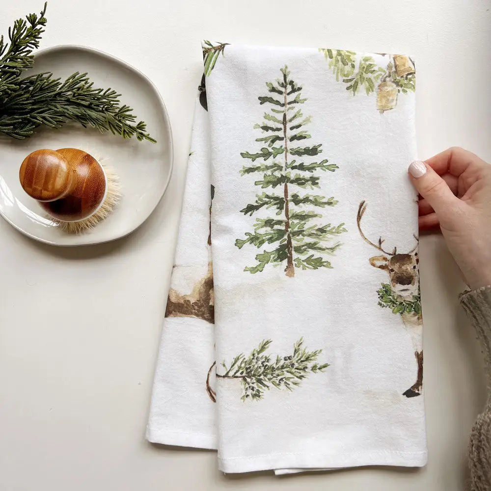 Evergreen Christmas Tea Towel · emily lex studio