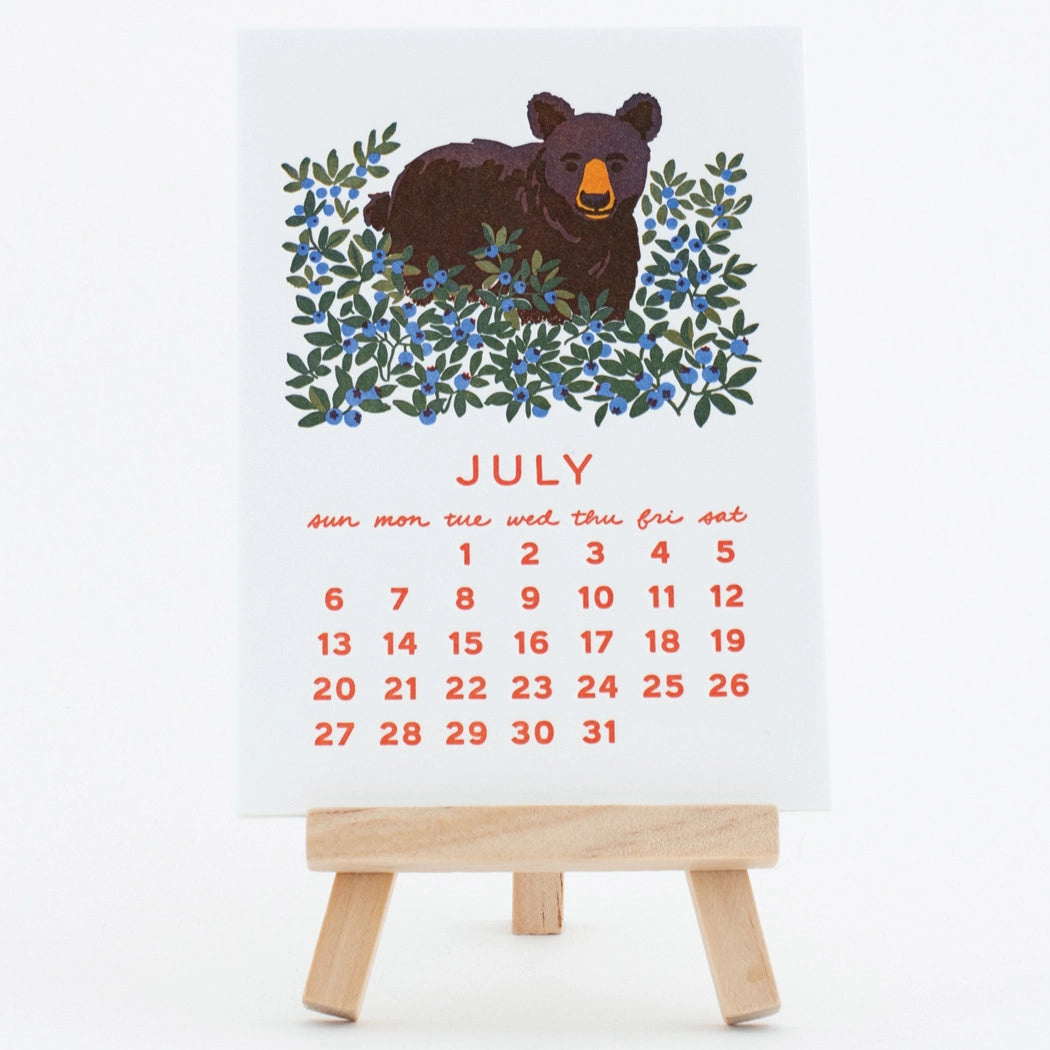 2025 Forest Friends Letterpress Desk Calendar · Smudge Ink