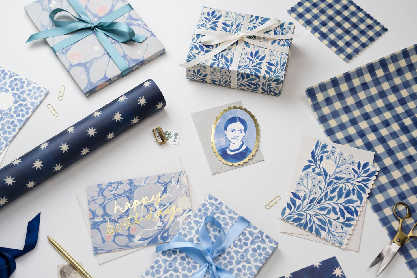 Blue Flora 'Thank You' Card · Wanderlust Paper Co
