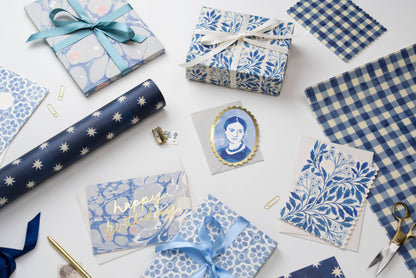 Blue Flora 'Thank You' Card · Wanderlust Paper Co