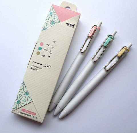 Uni-Ball One Gel Pen Japanese Color Set of 3 · 0.5mm