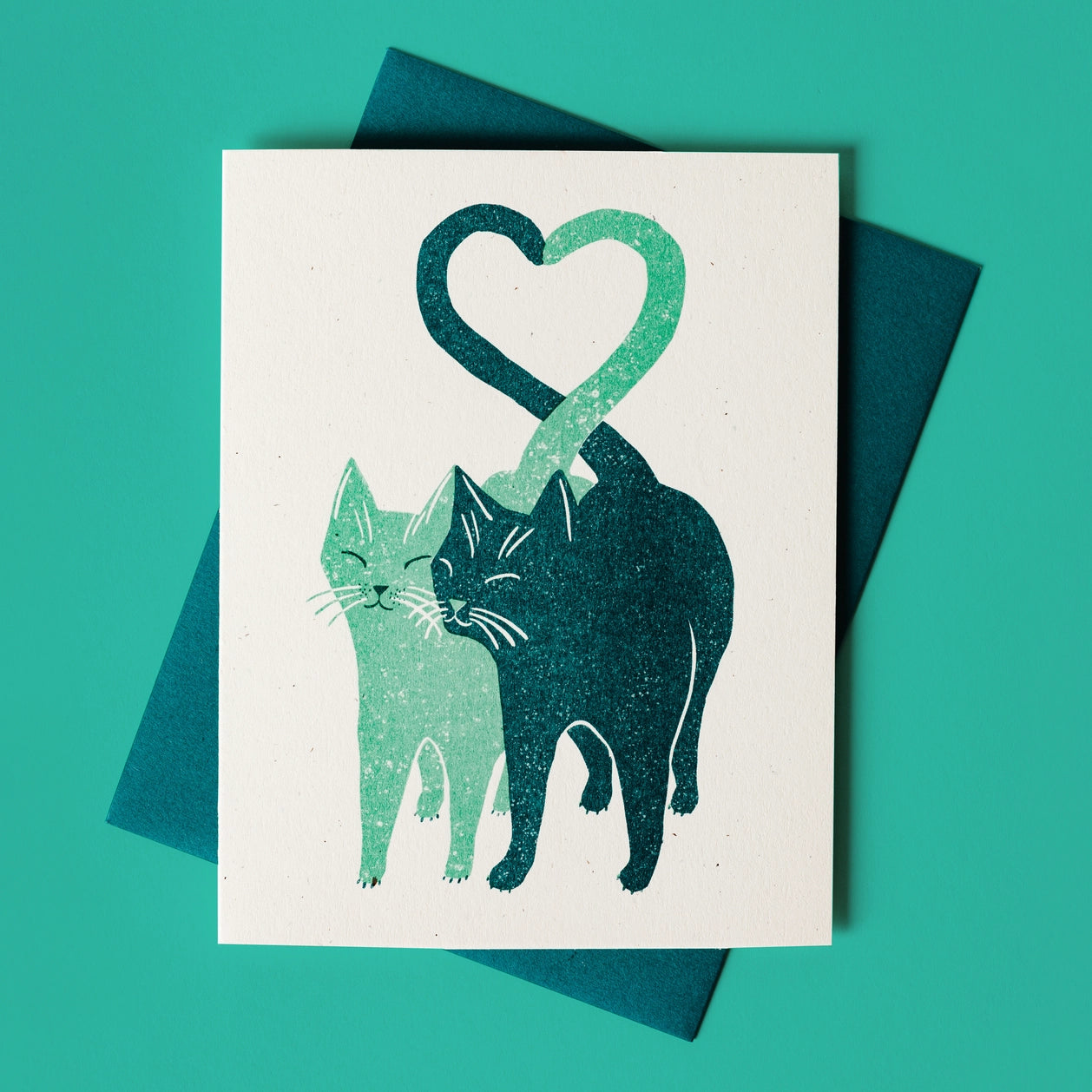 Love Cats Risograph Card · Bromstad Printing Co.