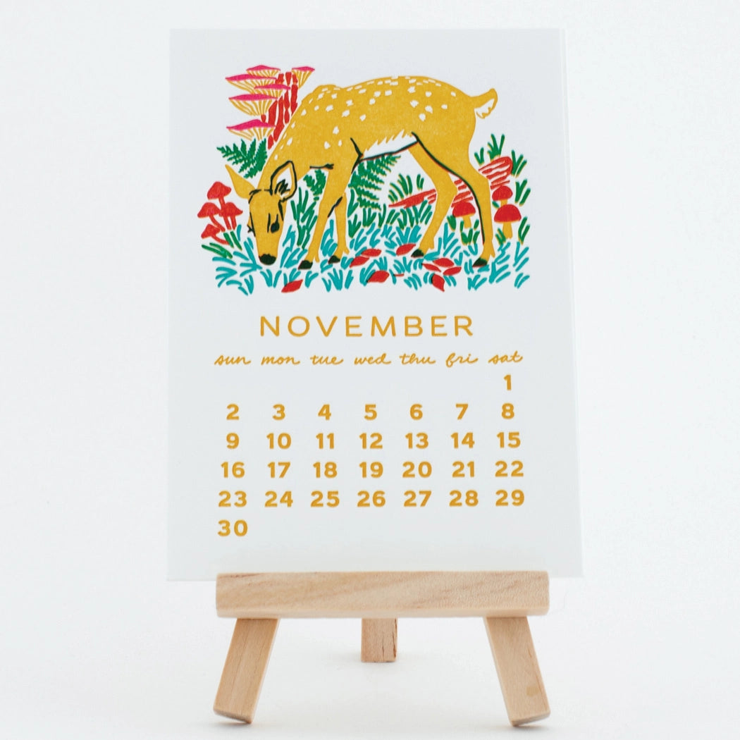 2025 Forest Friends Letterpress Desk Calendar · Smudge Ink