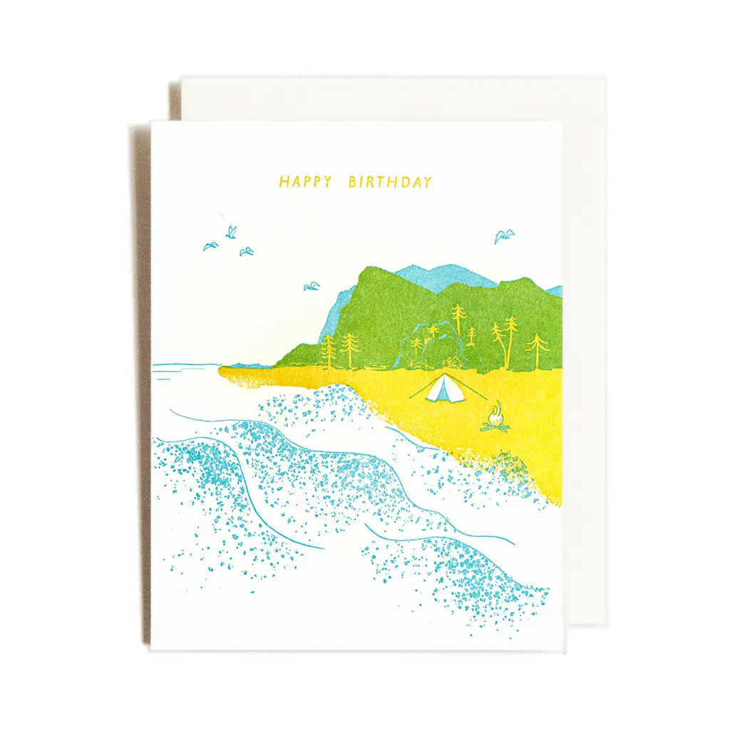 Beachy Birthday Card · Homework Letterpress Studio