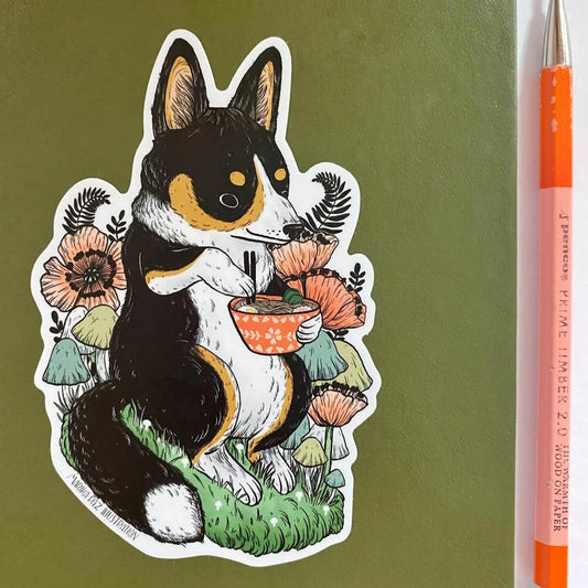 Corgi Ramen Sticker · Marika Paz Illustration