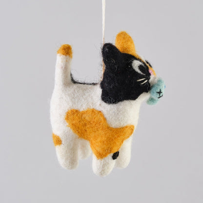 'Dwight' Hanging Cat Felt Ornament · Wrap