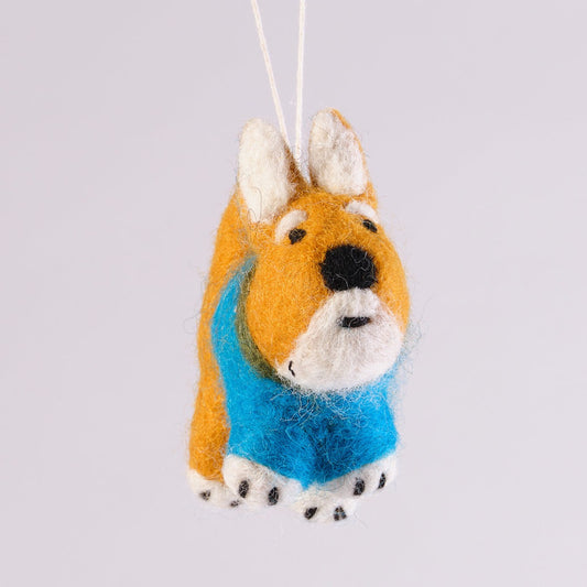 'Shishi' Hanging Dog Felt Ornament · Wrap