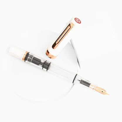 TWSBI ECO White Rose Gold Fountain Pen · Fine