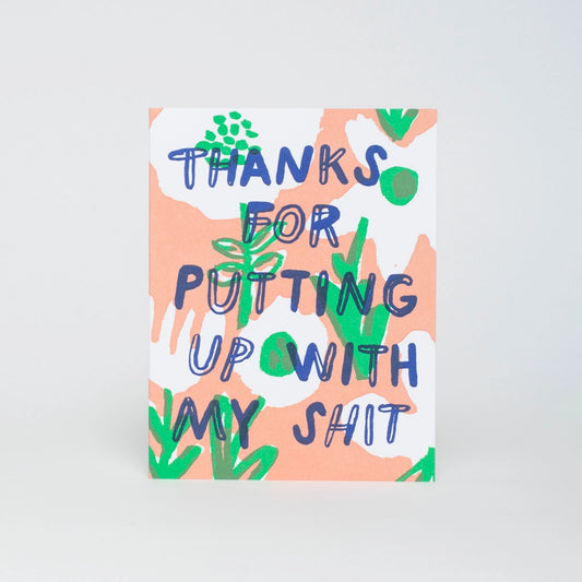 thank you thanks card orange green patten flowers swear