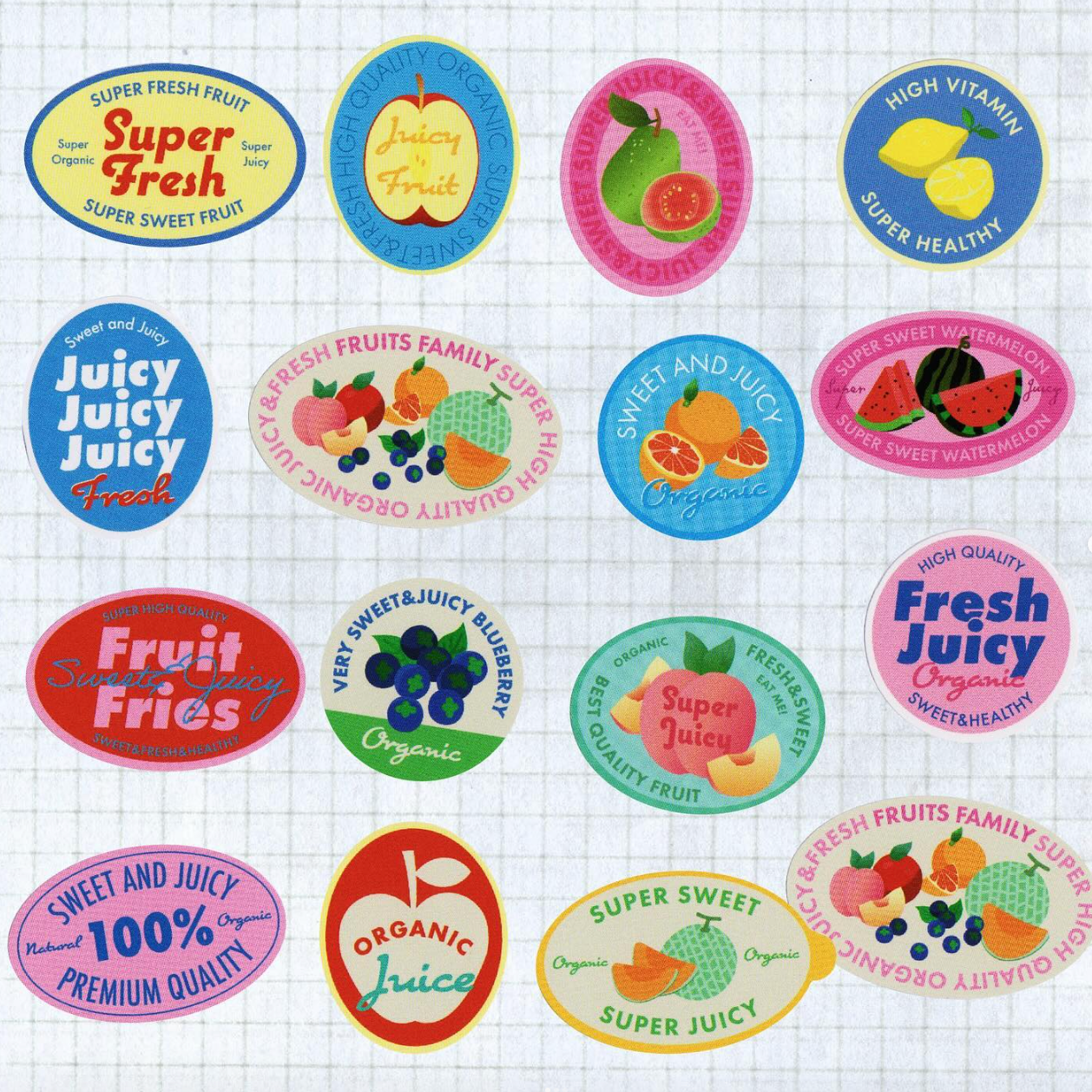 Fresh Fruit Sticker Sheets · Fruit Fries
