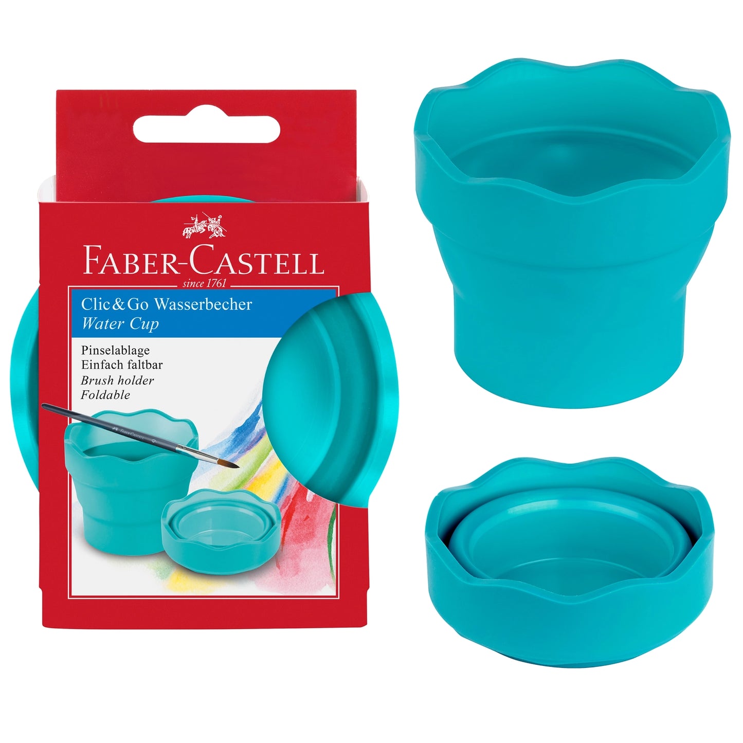 Clic & Go Collapsable Water Cup For Painting in Turquoise · Faber-Castell