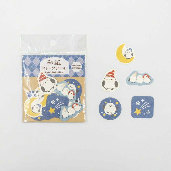 Starry Sky and Bird Winter Flake Stickers · Furukawashiko