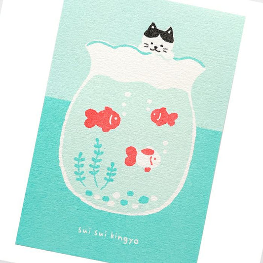 Blue Green Cat Fishbowl 