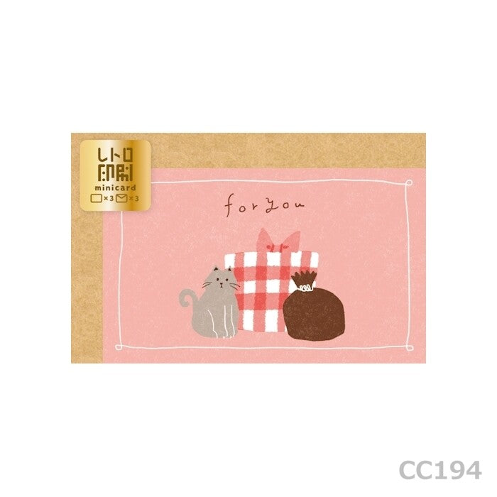 Cat Gift Retro Print Mini Card Set · Furukawashiko