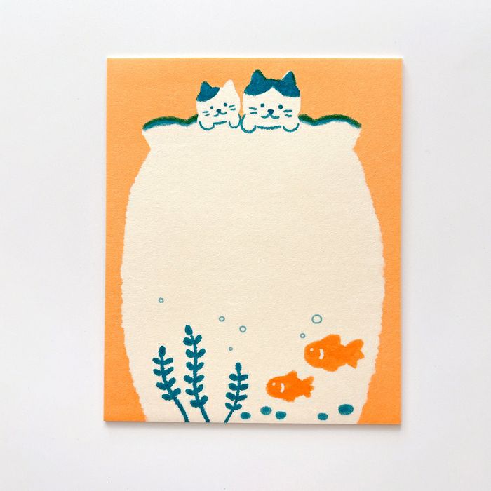 Orange Cat Fishbowl Notepad