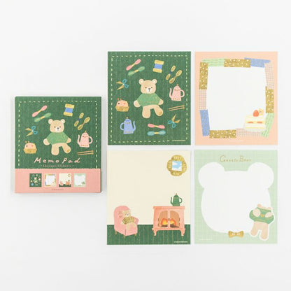 Knitting and Bear Memo Pad · Furukawashiko