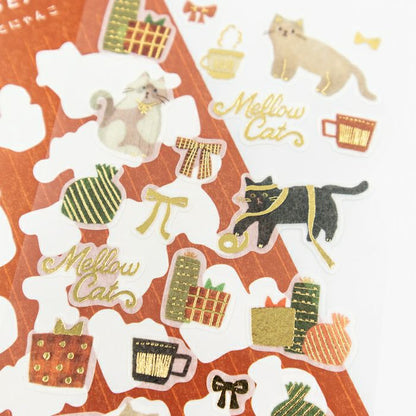 Presents and Cat Foil Stamped Sticker Sheet · Furukawashiko
