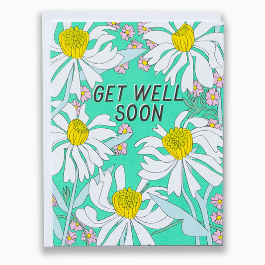 Get Well Soon Daisies Note Card