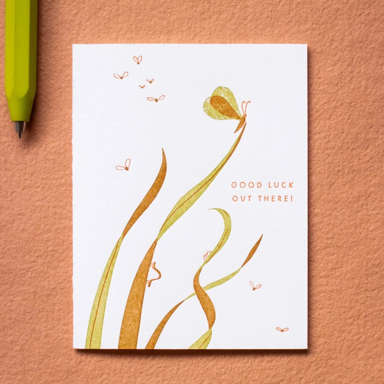 Good Luck Bug Encouragement Card · Homework Letterpress Studio