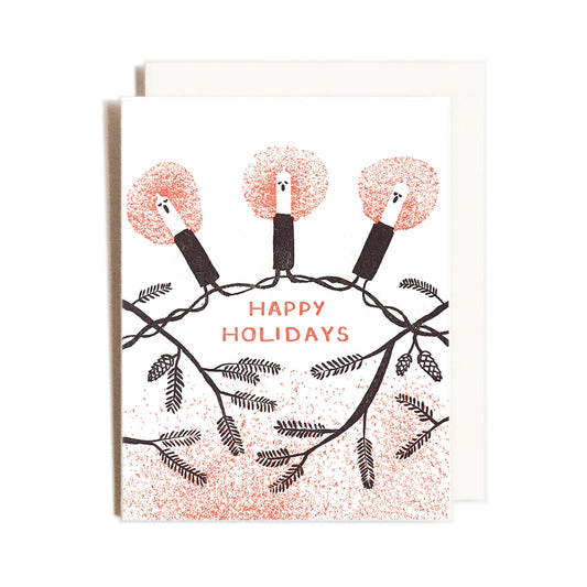 Happy Holidays Christmas Lights Choir Greeting Card · Homework Letterpress Studio