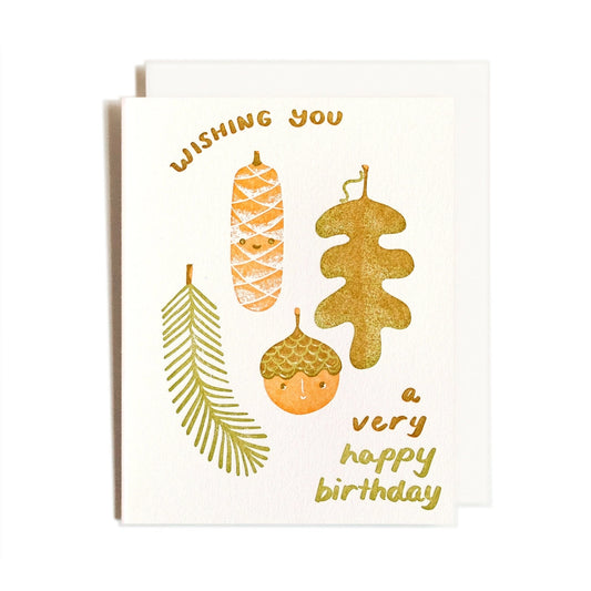 Wishing You a Very Happy Birthday Fall Card · Homework Letterpress Studio