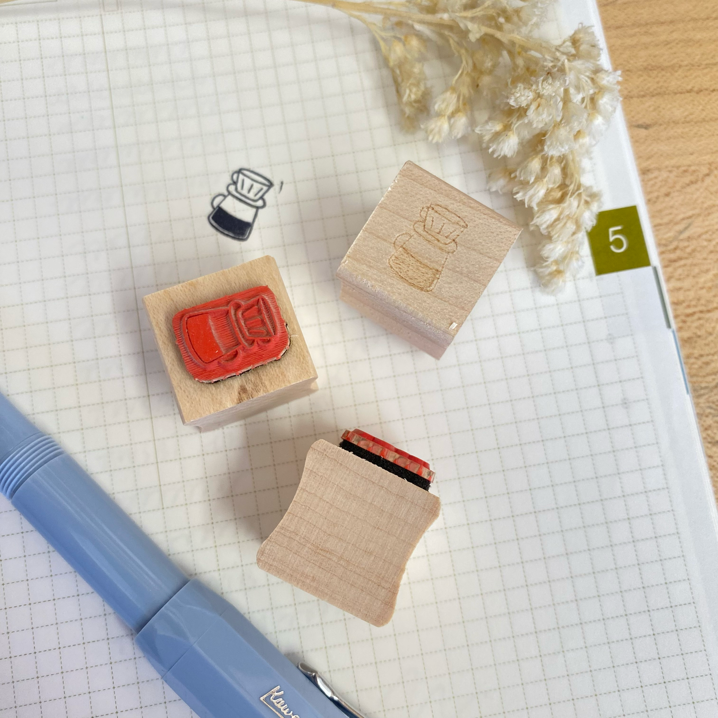 Coffee Wooden Rubber Stamps · Paper Plant Co