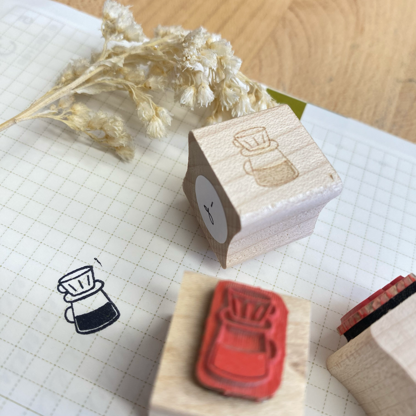 Coffee Wooden Rubber Stamps · Paper Plant Co