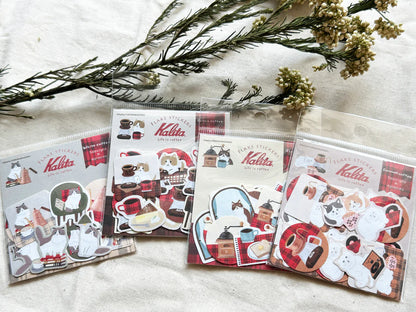 Brown Coffee Kalita Washi Flake Stickers · Furukawashiko